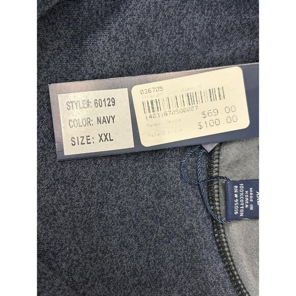 NWT Straight Down Clothing Co Men's XL 1/4 Zip Sweater Pullover Navy Blue - Picture 9 of 10